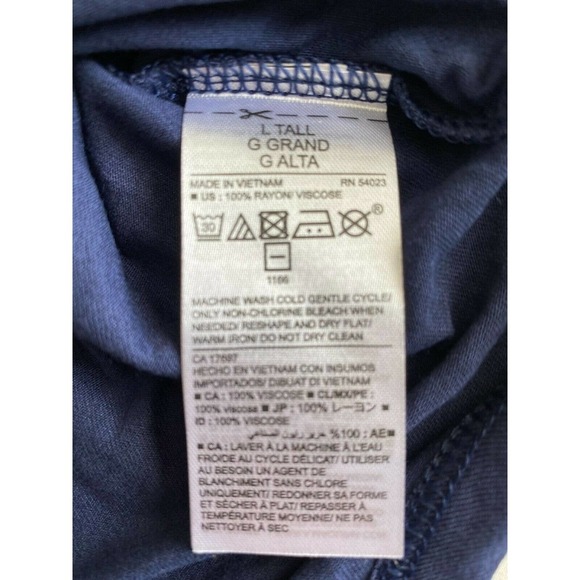 Old Navy Short Sleeve Top LARGE TALL Relaxed Fit Navy Blue NEW - Picture 4 of 6